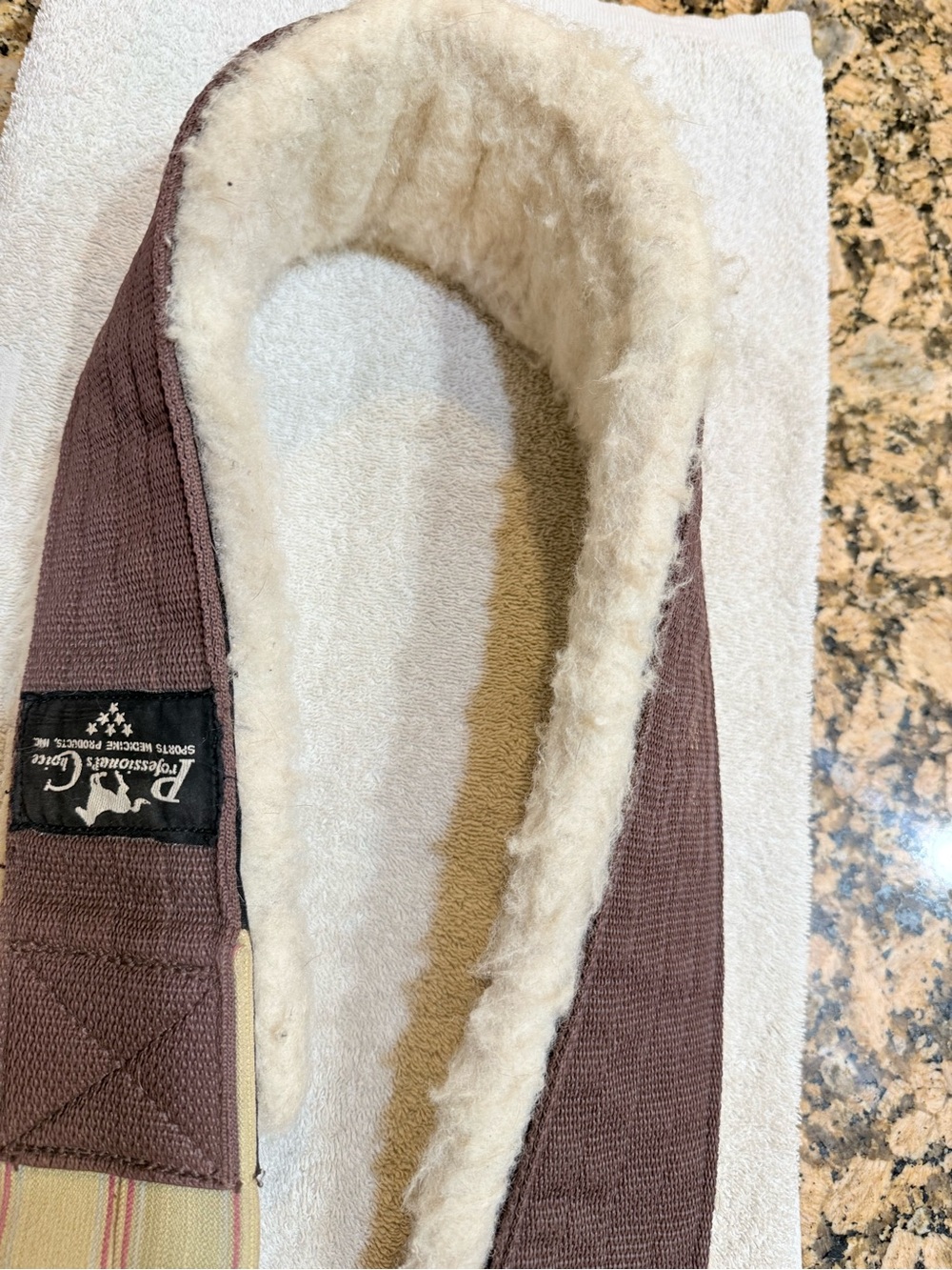 Professional Choice English Brown nylon  Faux Shearling Lined GIRTH horse 48 “